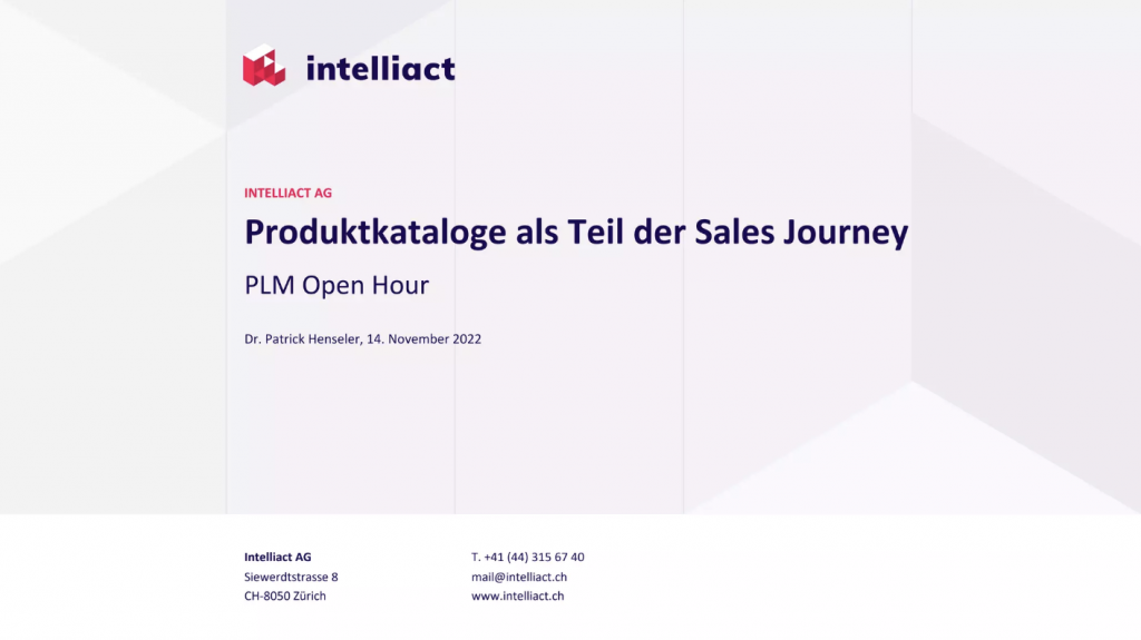 PLM Open Hour: Product catalogues as part of the sales journey