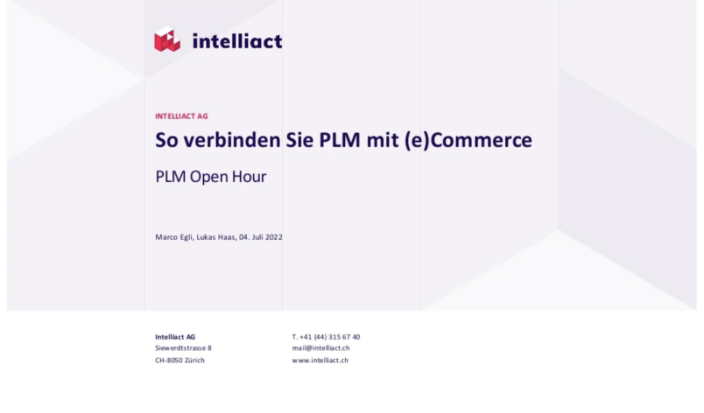 PLM Open Hour: How to connect PLM with (e)Commerce